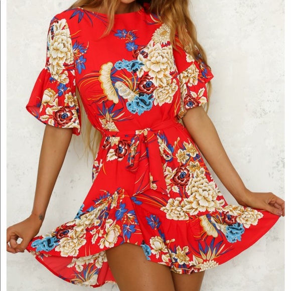 NWT Hello Molly Red Flirty Dress - Picture 3 of 8